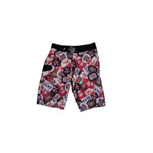 Vans Men’s Logo Print Board Shorts Size 28 Red Black